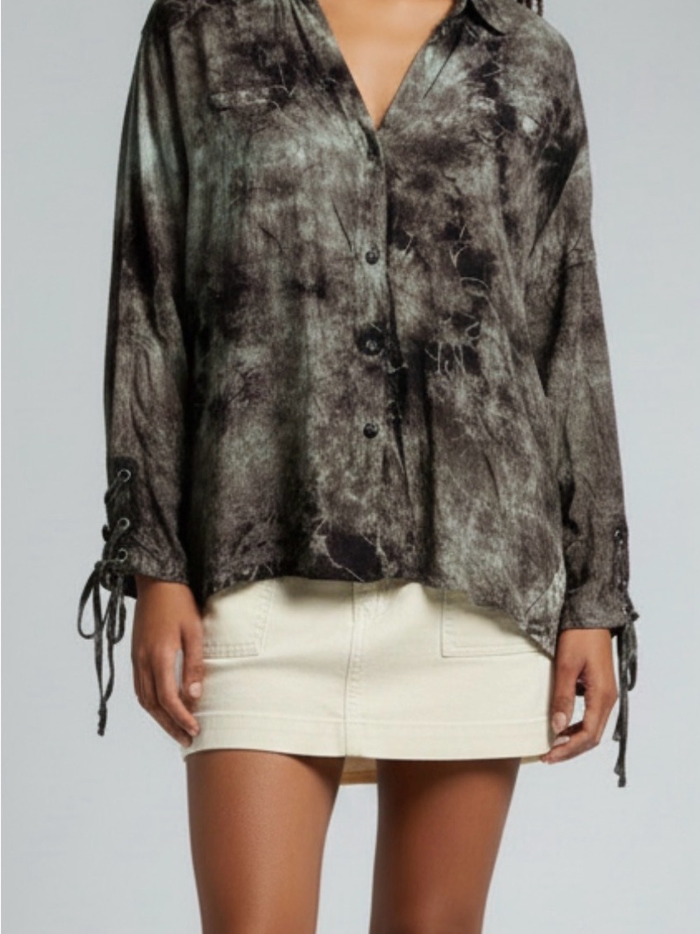 XCVI Tie-Dye Button Front Blouse